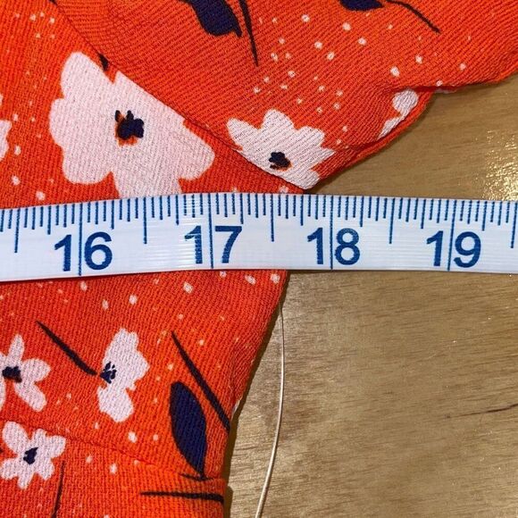 Eliza J Women's Tiered Formal Floral Soft Short Dress Red Orange Size 6 - Picture 10 of 12